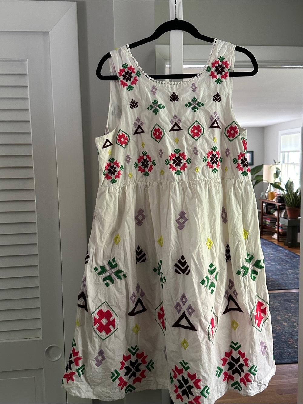 Anthropologie Dolly White Embroidered Bohemian Dress - Picture 2 of 7